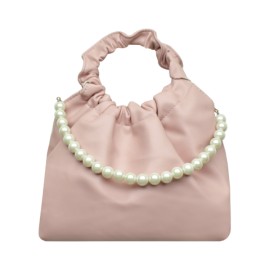 Bolsa Pliegues Rosa con Perlas mod 10 0148