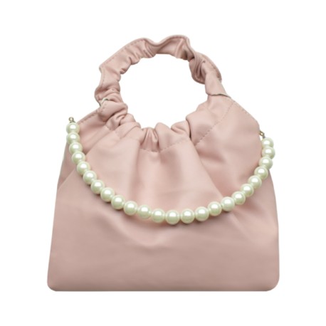 Bolsa Pliegues Rosa con Perlas mod 10 0148