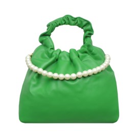 Bolsa Pliegues  Verde con Perlas mod 10 0148