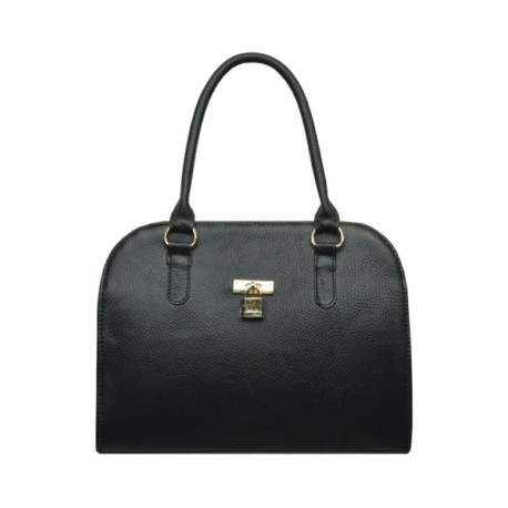 Bolsa Piel Negro Candado 24 9001