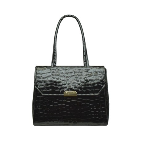 Bolsa Lagarto Charol Negro 23 9093